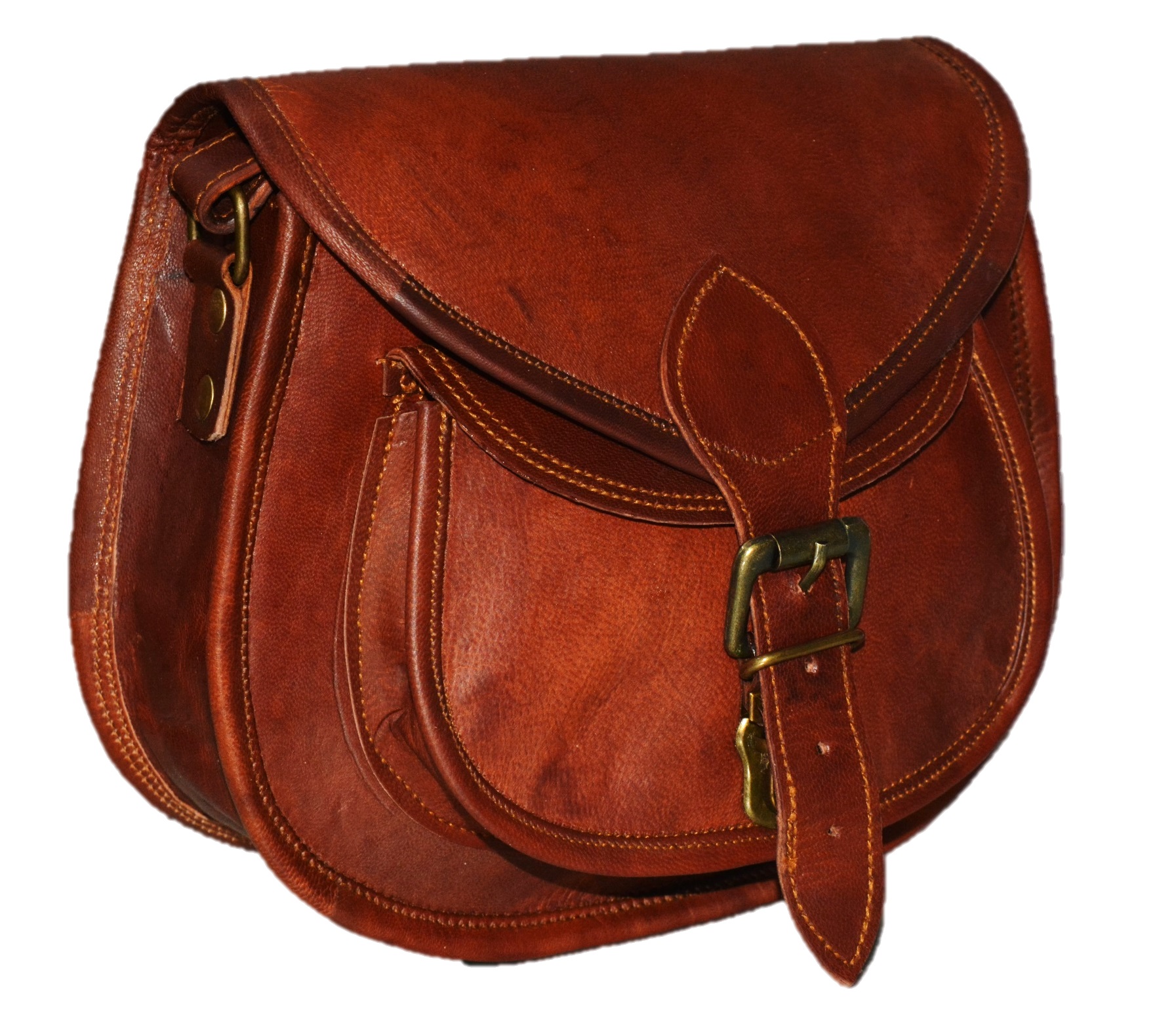 Handmade Women Leather Vintage Style Genuine Brown Leather Cross Body Shoulder Bag Purse - Image 2