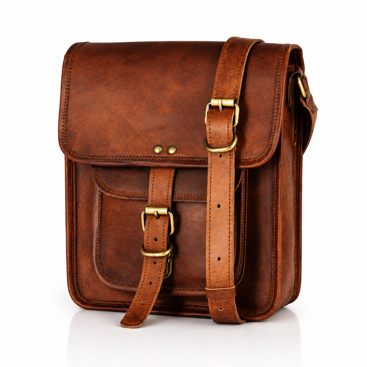 Leather 11 Inch Sturdy Leather I pad Messenger Satchel Bag Tablet satchel cross body shoulder bag