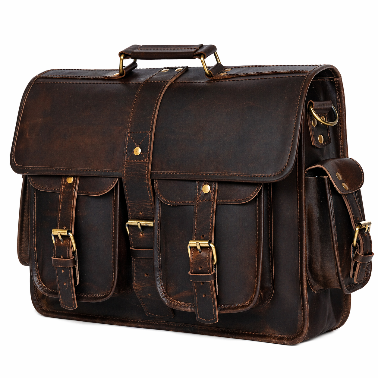 Mehrangarh | Dark Brown Leather Messenger Bag