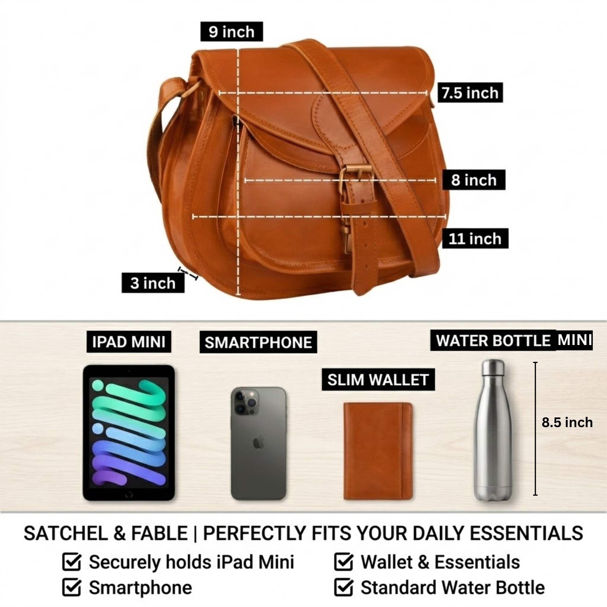 Mandore Saddle | Leather Crossbody Bag For Women - Image 5