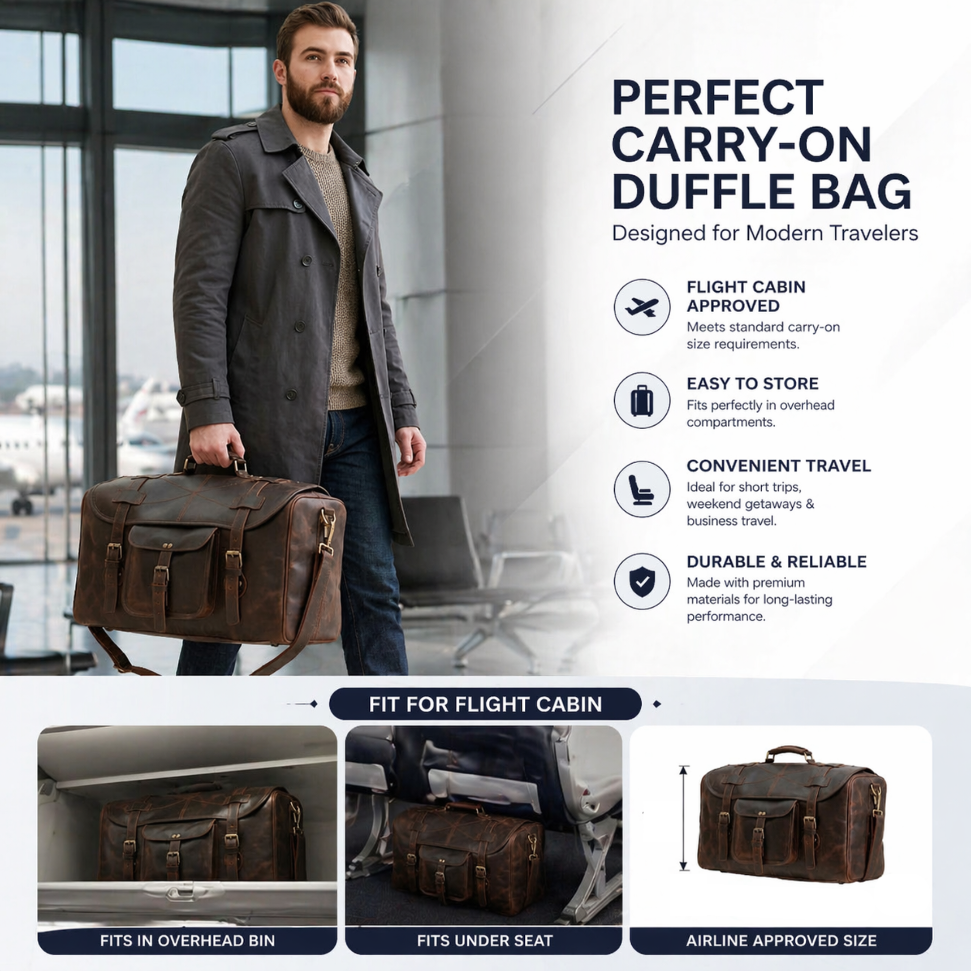 Thar Duffle | Leather Travel Bag For Unisex - Image 4
